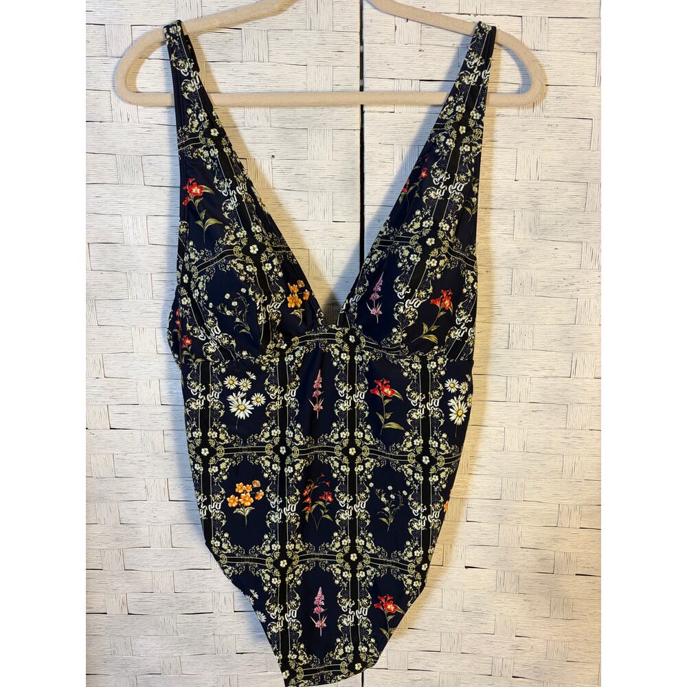 Augabendits target women’s one piece‎ swimsuit adjustable straps floral summer ￼